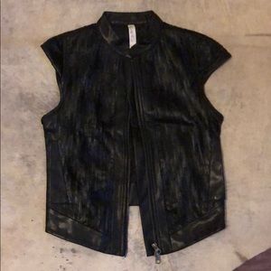 Faux leather vest
